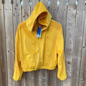 NEW Adidas Hooded Track Jacket L Corn Yellow
